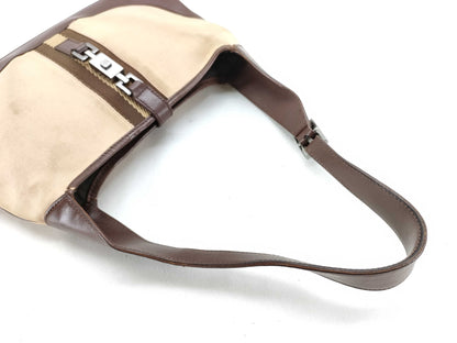 GUCCI Jackie Leather Handbag 001.3735 Beige, Brown