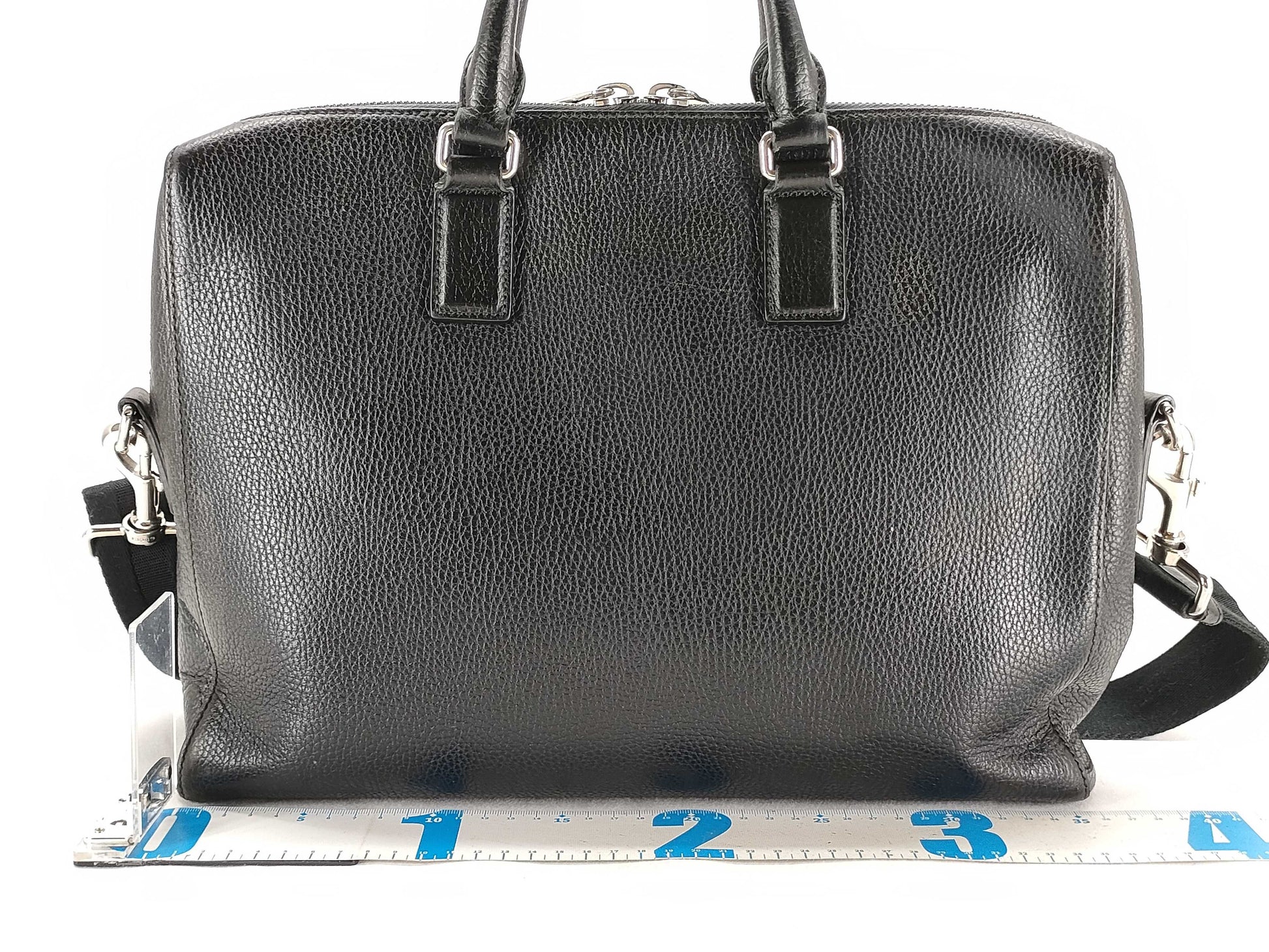 GUCCI GUCCI 387074 Leather Business Bag, Black, 2-Way Diamante Business Bag