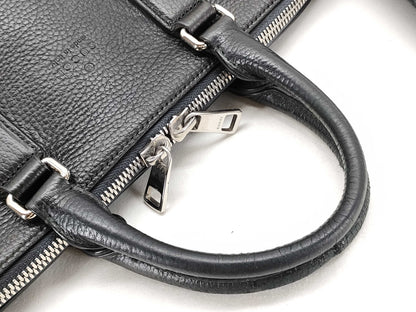 GUCCI GUCCI 387074 Leather Business Bag, Black, 2-Way Diamante Business Bag