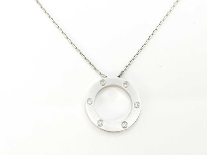 Cartier Love Circle 6PD WG 750 13.2g Necklace 