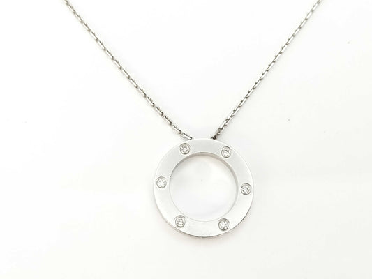 Cartier Love Circle 6PD WG 750 13.2g Necklace 