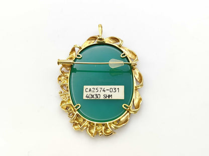 Cameo 18K 21.5g Brooch 