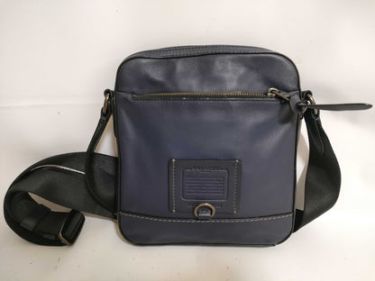 COACH Shoulder Bag Navy Leather Shoulder Bag
