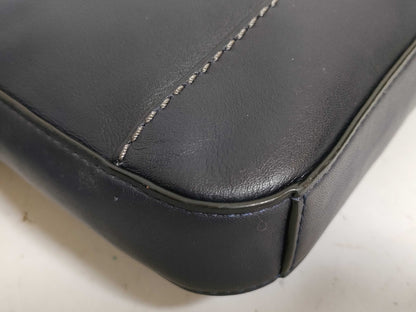 COACH Shoulder Bag Navy Leather Shoulder Bag