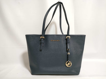 Michael Kors Navy Leather Tote Bag
