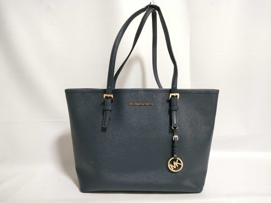 Michael Kors Navy Leather Tote Bag