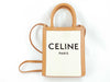 CELINE Vertical Cabas 2-Way Bag, Canvas and Leather, 193302, S-SL-5220, S-AT-4280, Natural/Tan, Handbag