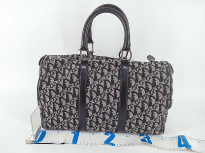 Dior Trotter Boston Bag Canvas BO G 0063 Black Boston Bag