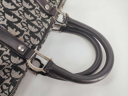 Dior Trotter Boston Bag Canvas BO G 0063 Black Boston Bag