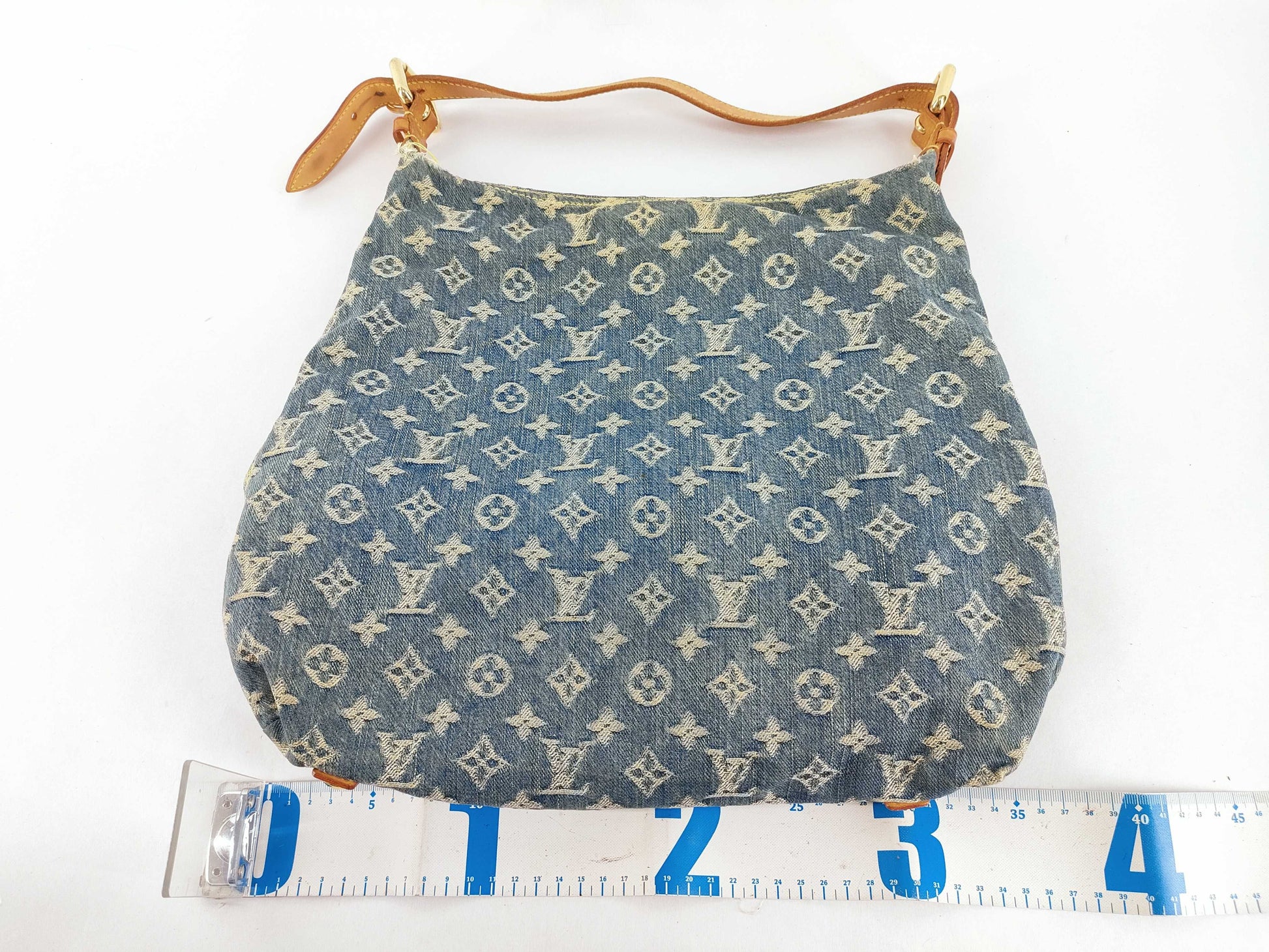 LOUIS VUITTON Monogram Denim Baggy GM Shoulder Bag M95045, Serial Number Unclear, Replacement Shoulder Strap