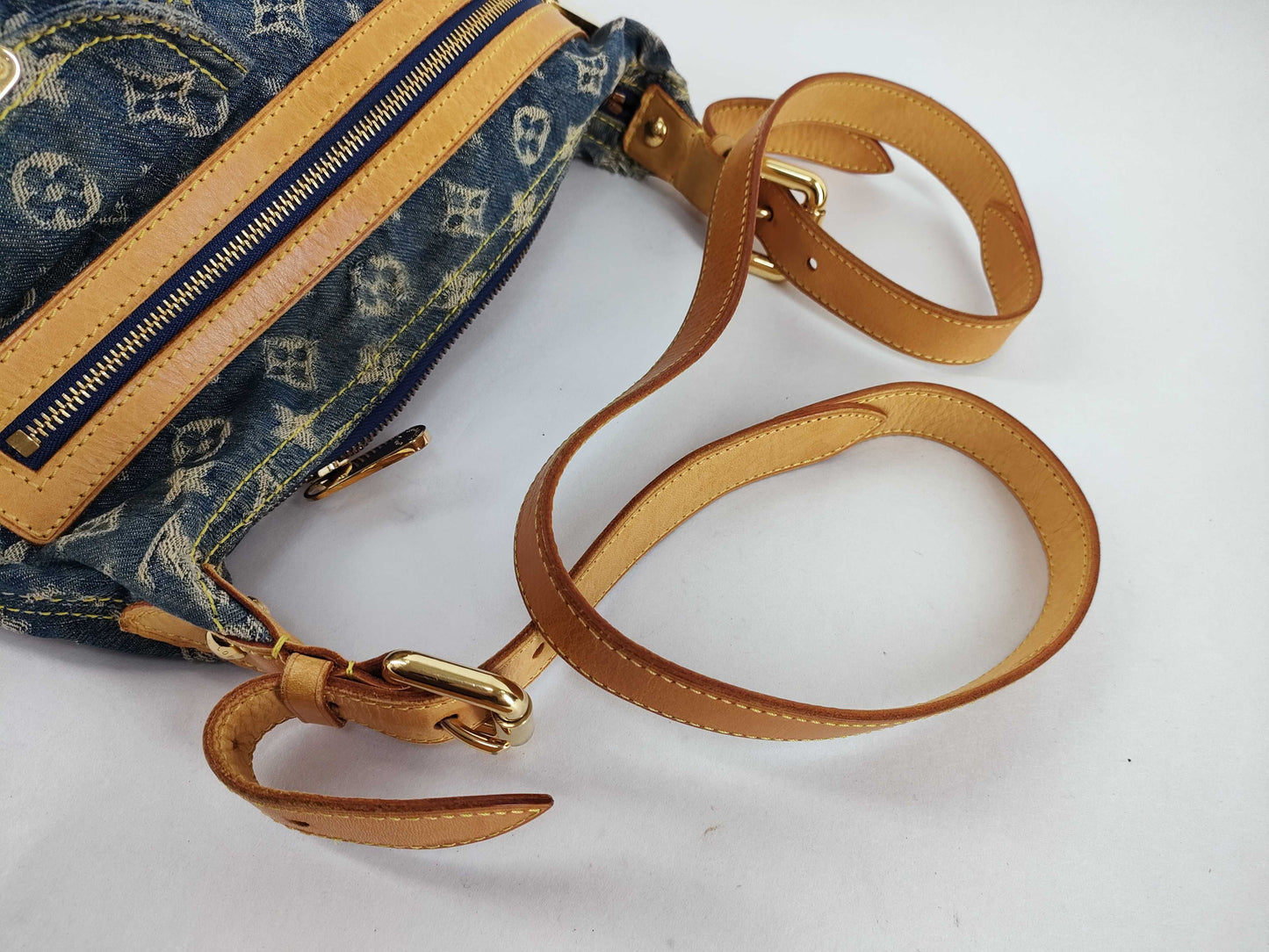 LOUIS VUITTON Monogram Denim Baggy PM Shoulder Bag M95049