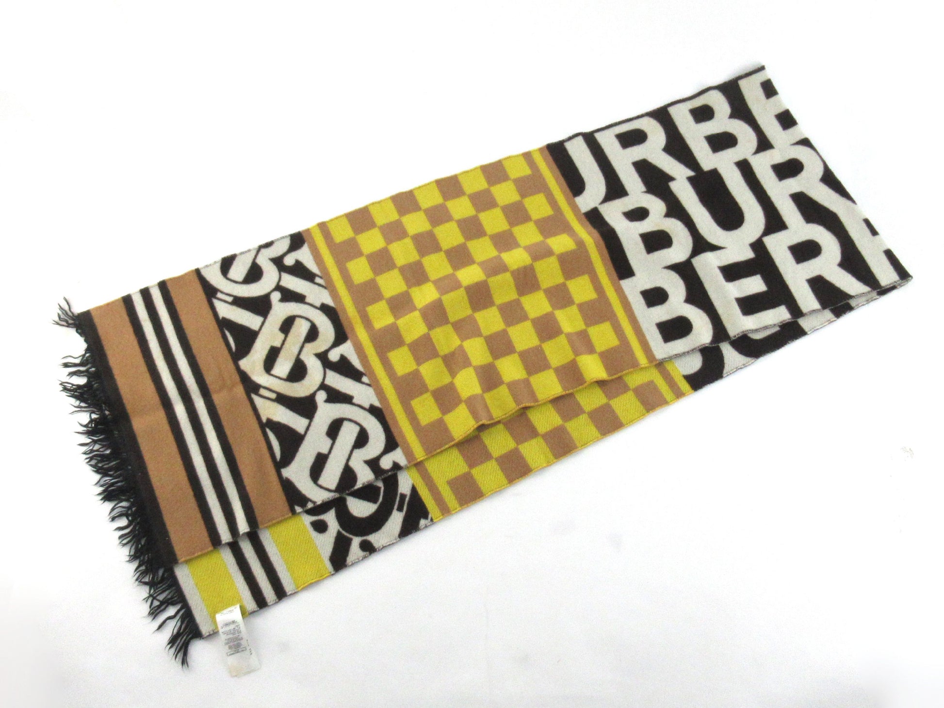 BURBERRY Scarf Yellow/Black with Tag Other Accessories