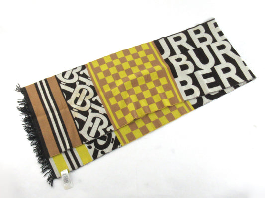 BURBERRY Scarf Yellow/Black with Tag Other Accessories