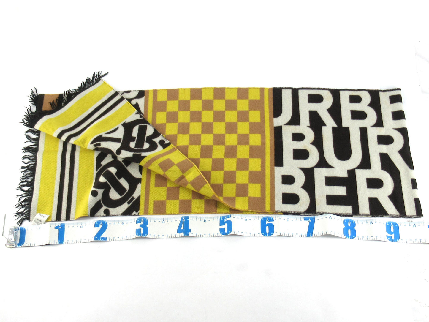 BURBERRY Scarf Yellow/Black with Tag Other Accessories