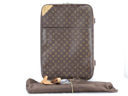 LOUIS VUITTON Monogram Pegasus 55 Suitcase/Trunk M23294 SP0092 with Padlock, Key, Name Tag, Hanger, Hand Strap, and Clothing Case/Carry-on Bag