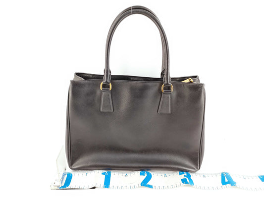 PRADA PRADA Saffiano Handbag Leather Black Shoulder Strap/Clochette Handbag
