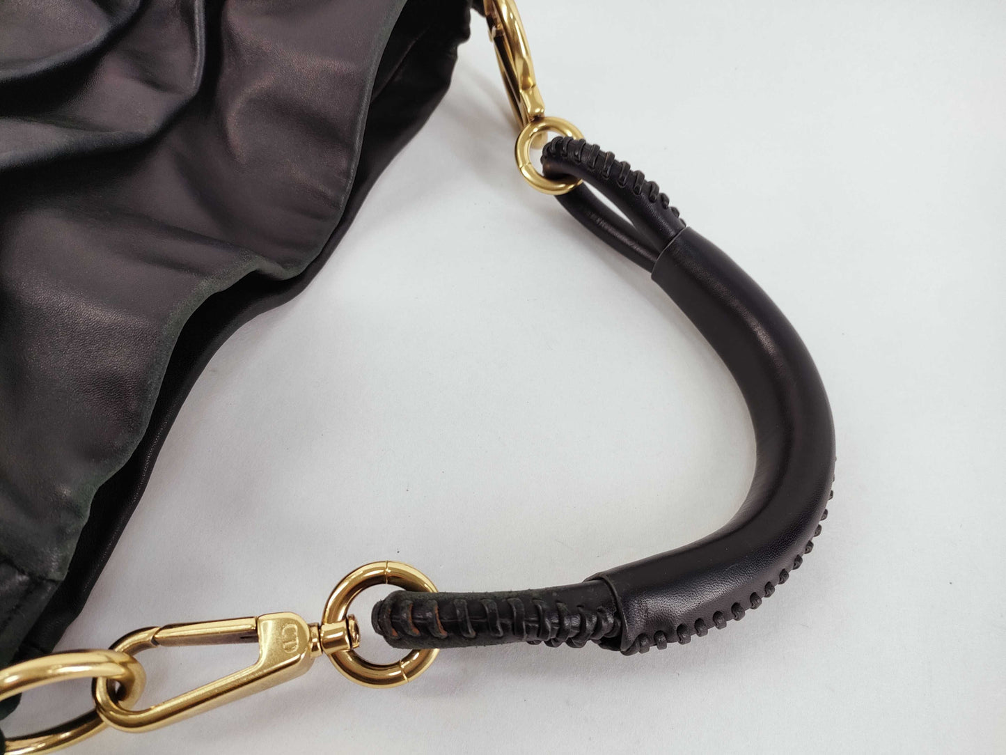 Dior M0340VLVA Hobo Drape Shoulder Bag Beige x Black Shoulder Bag