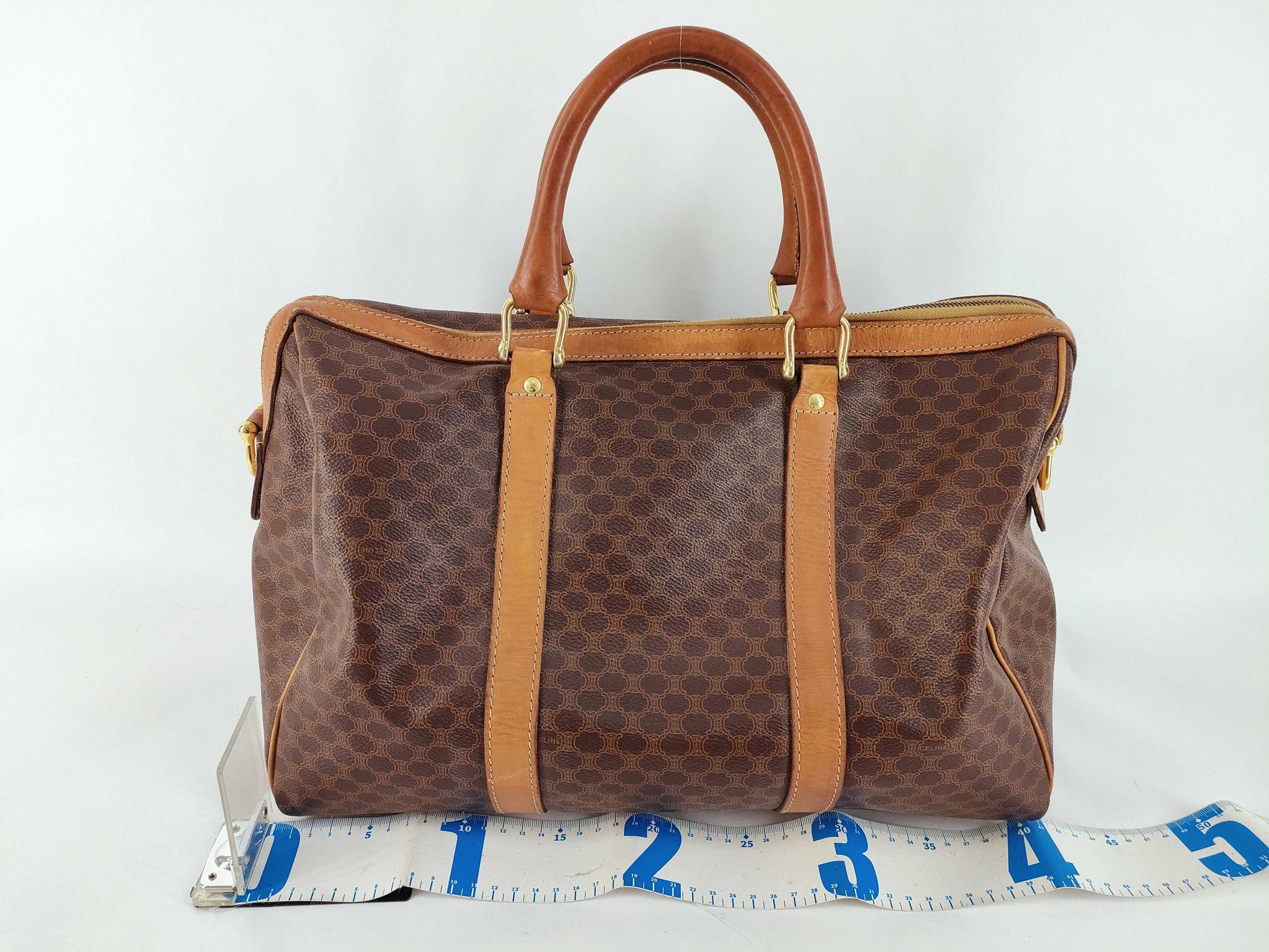 CELINE Macadam Boston Bag Brown Boston Bag