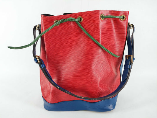 LOUIS VUITTON Epi Noe Shoulder Bag, Red and Blue, M44084, AR0915