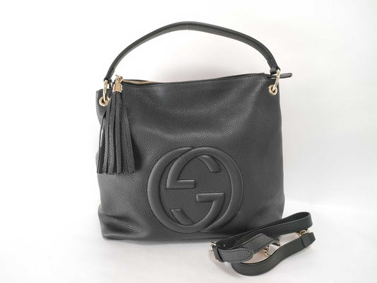 GUCCI Soho Interlocking Black Shoulder Bag 536194/000926