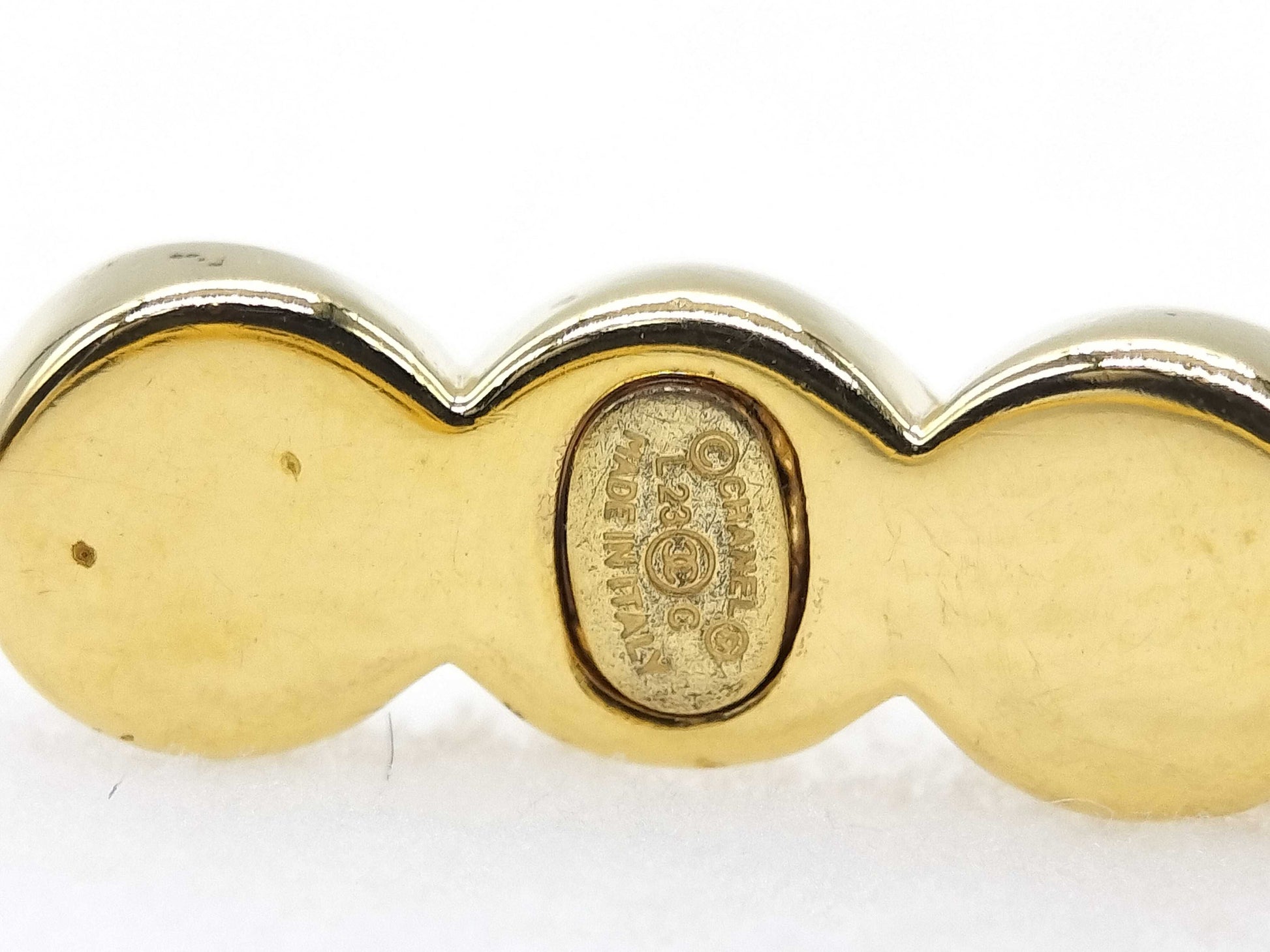 CHANEL Coco Mark Rhinestone Bracelet Gold Bracelet/Bangle