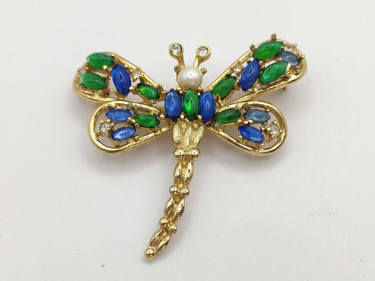 Dior Brooch Dragonfly Motif Brooch