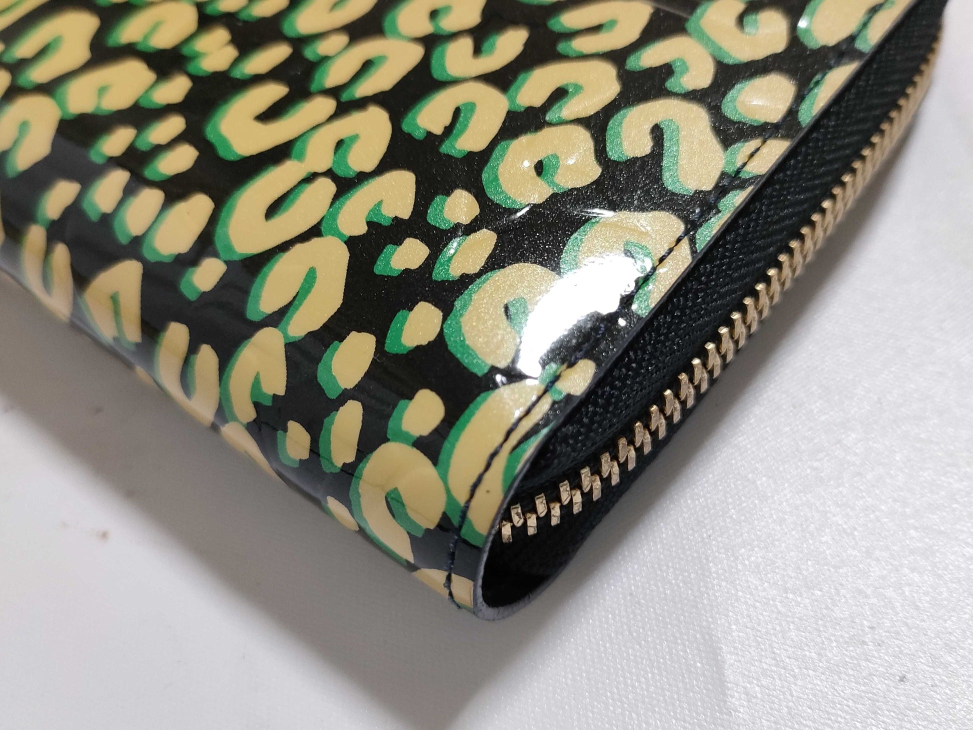 LOUIS VUITTON Monogram Vernis Leopard Print Zippy Wallet M91475 Wallet