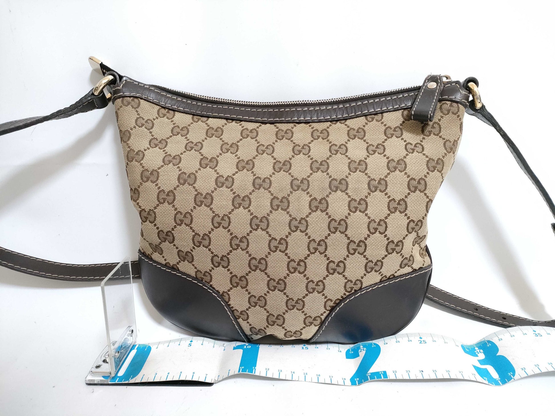 GUCCI GG Canvas Lovely Heart Intrecciato Shoulder Bag