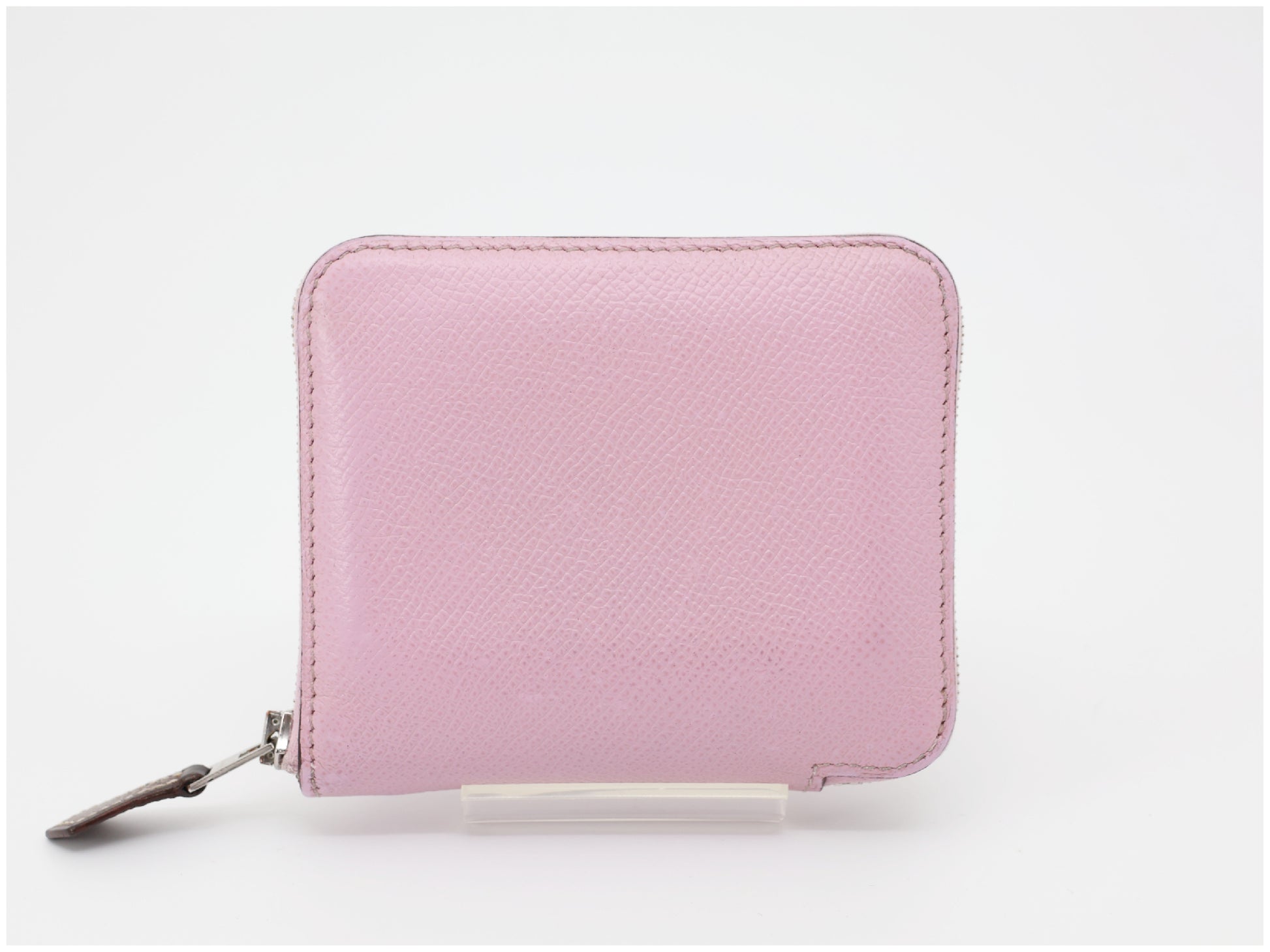 HERMES Azap Silk In Compact Mauve Sylvestre Epsom Leather Wallet with U Stamp 