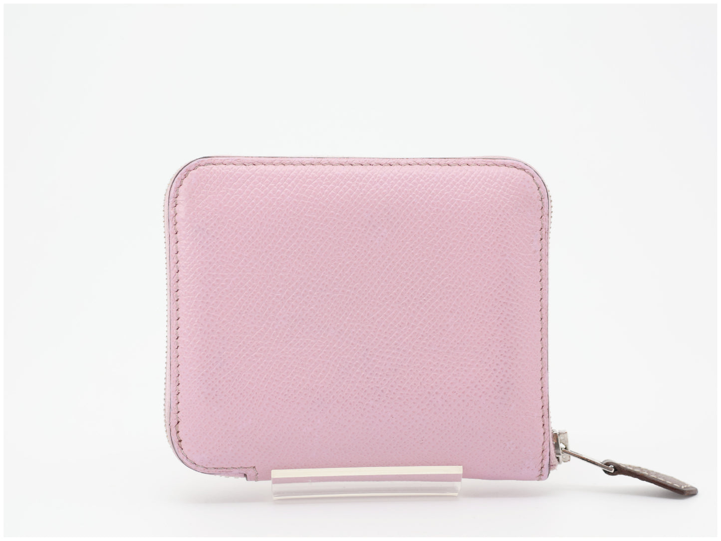 HERMES Azap Silk In Compact Mauve Sylvestre Epsom Leather Wallet with U Stamp 