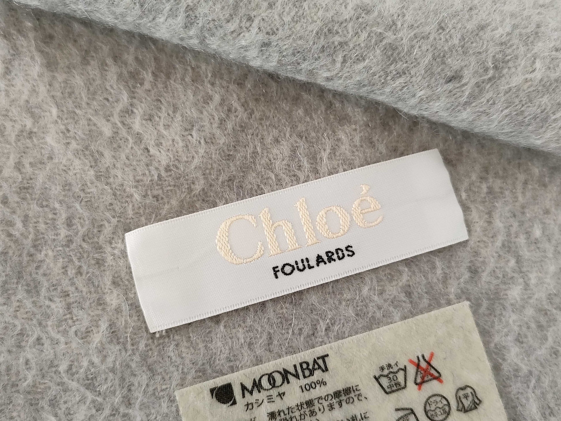Chloe 100% Cashmere Embroidered Logo Scarf
