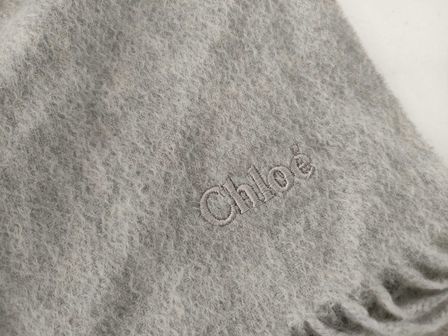 Chloe 100% Cashmere Embroidered Logo Scarf