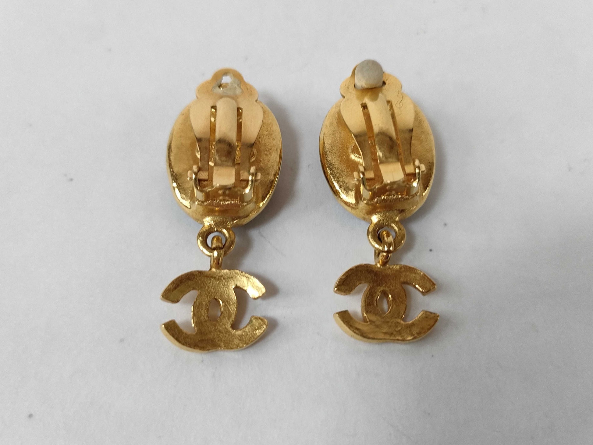 CHANEL Chanel Earrings, Color Stone, Gold, with Box, 95A Earrings