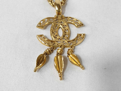 CHANEL Chanel Necklace Gold 95A with Box