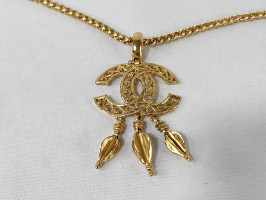 CHANEL Chanel Necklace Gold 95A with Box