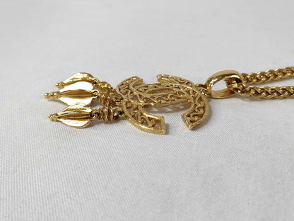 CHANEL Chanel Necklace Gold 95A with Box