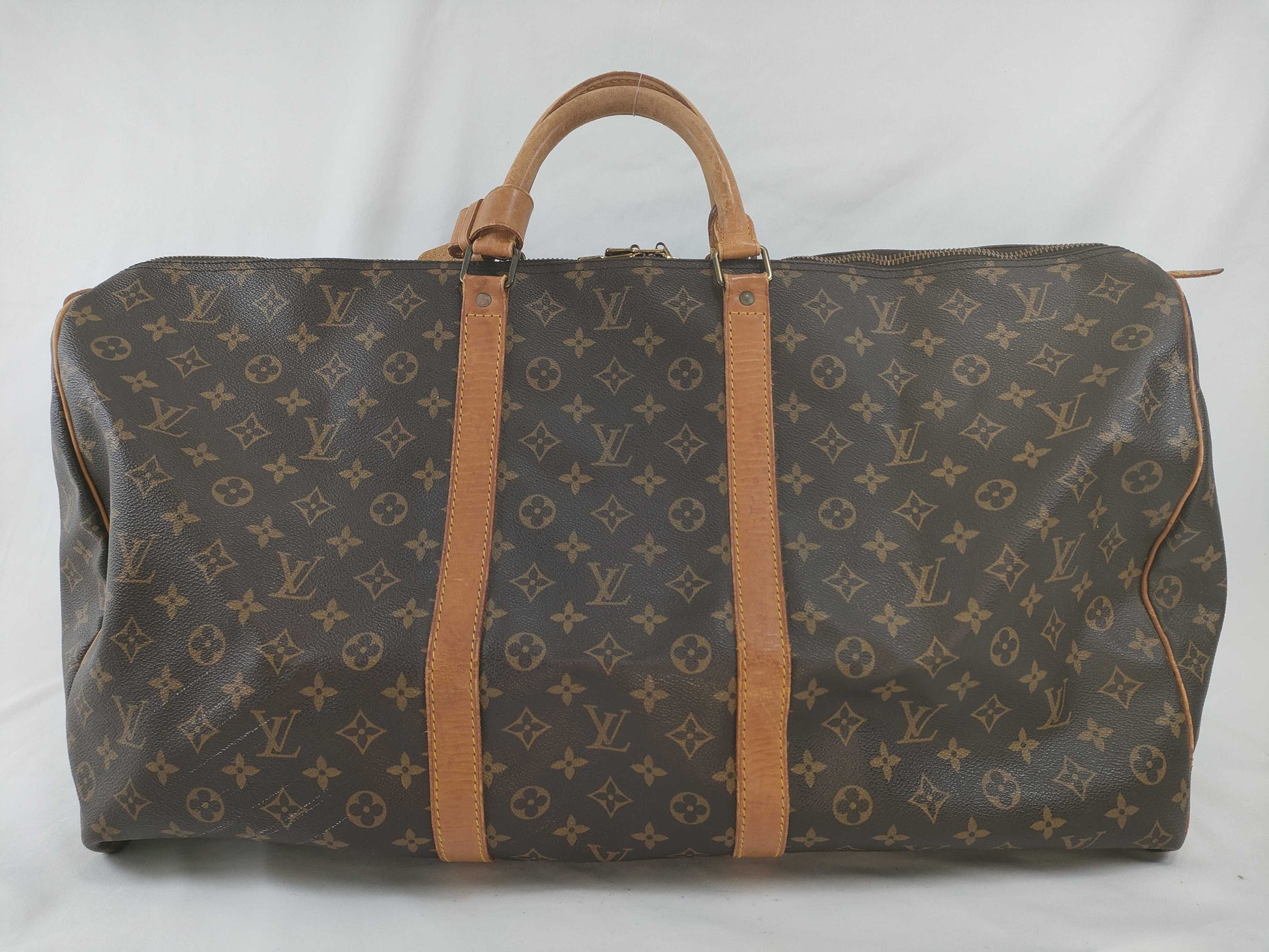 LOUIS VUITTON Monogram Keepall 60 M41422 MI8901 Brown Boston Bag