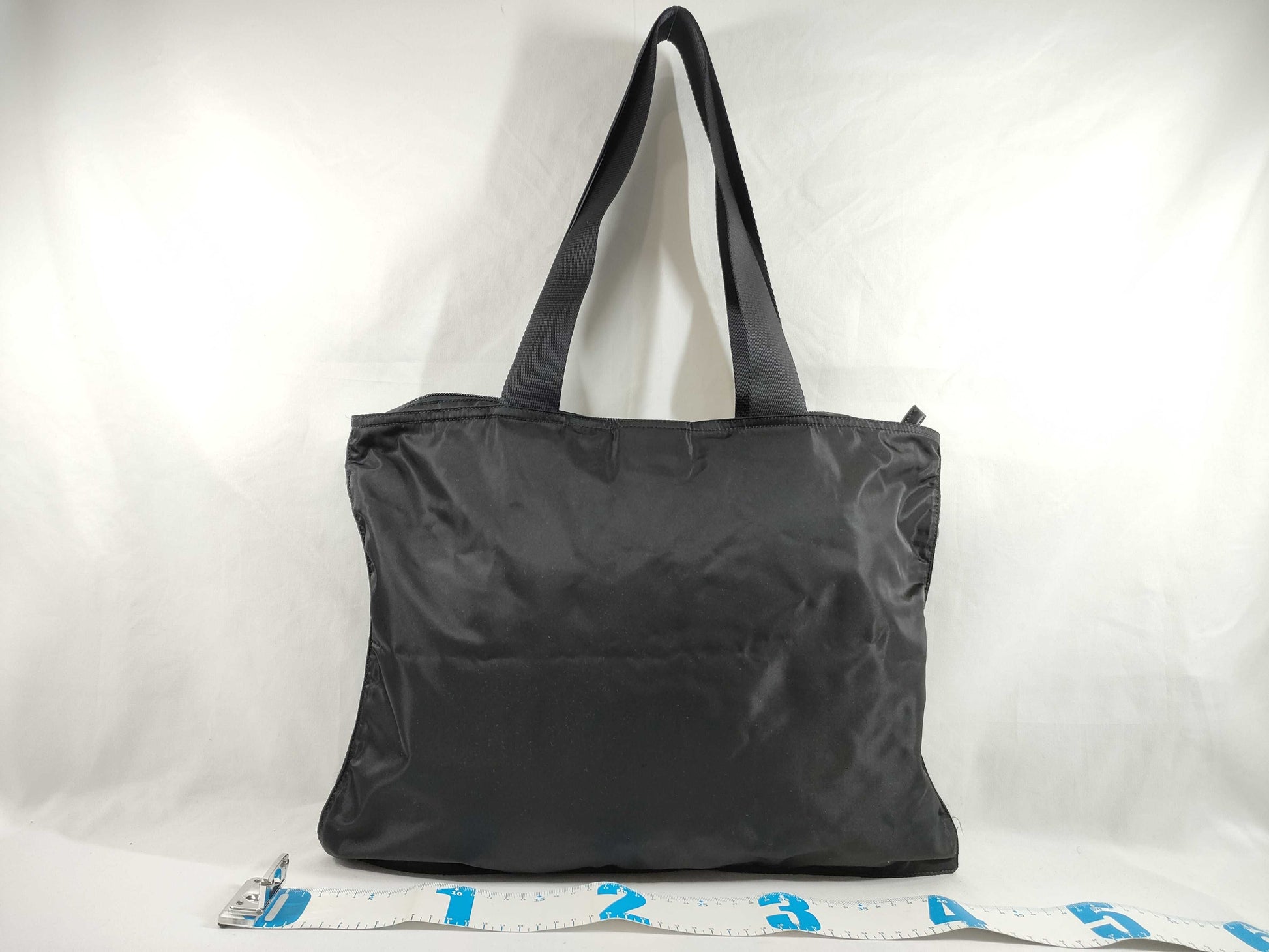 PRADA Prada Tote Bag, Black Nylon with Silver Hardware