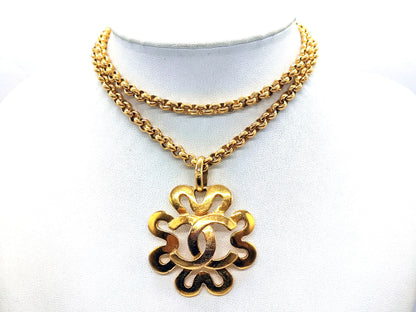 CHANEL Coco Mark Flower Necklace 95P Necklace
