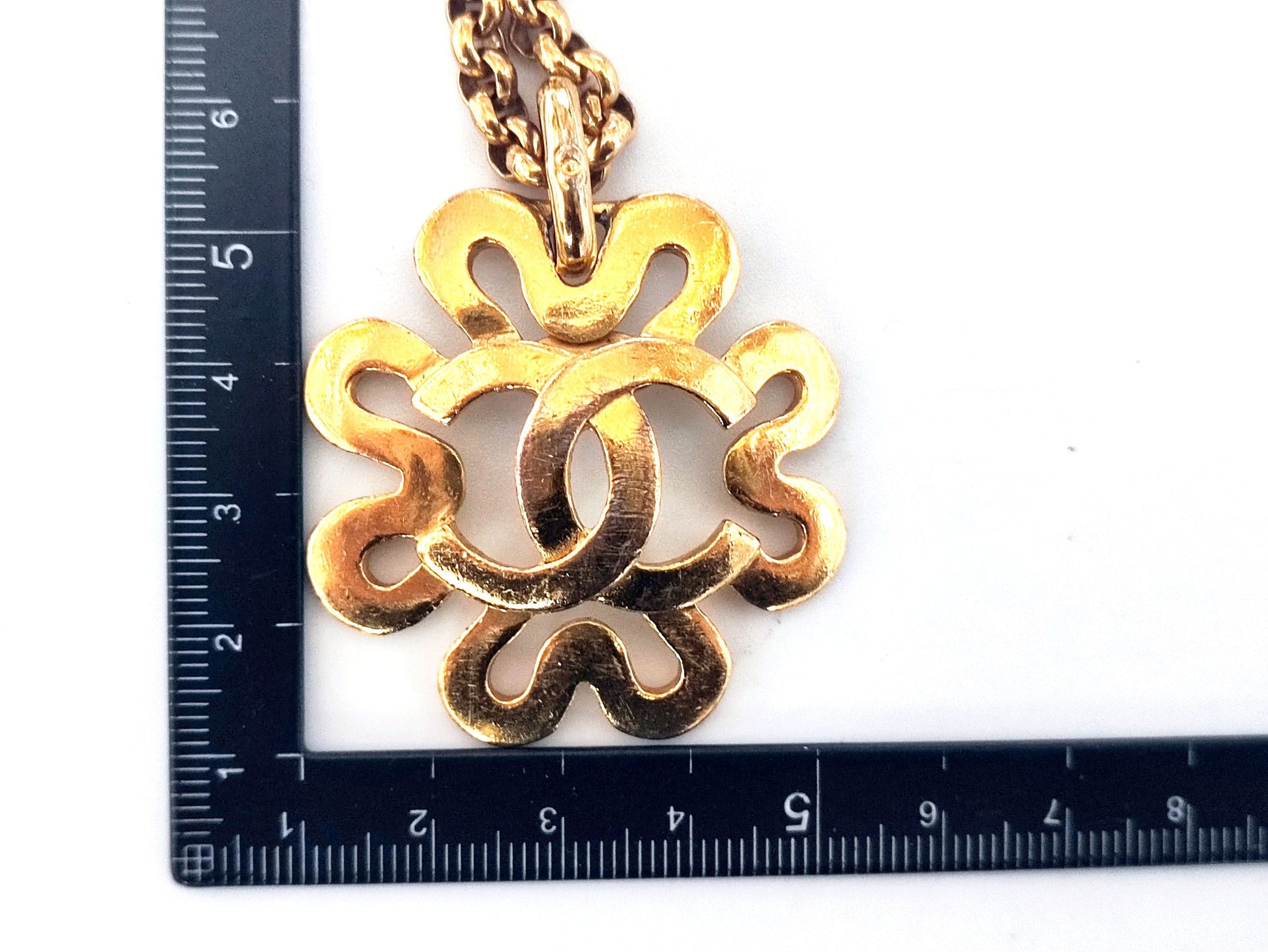 CHANEL Coco Mark Flower Necklace 95P Necklace