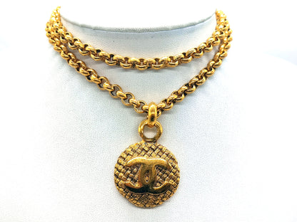 CHANEL Coco Mark Mesh Necklace 29 Necklace