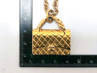 CHANEL Coco Mark Matelasse Bag Necklace Necklace