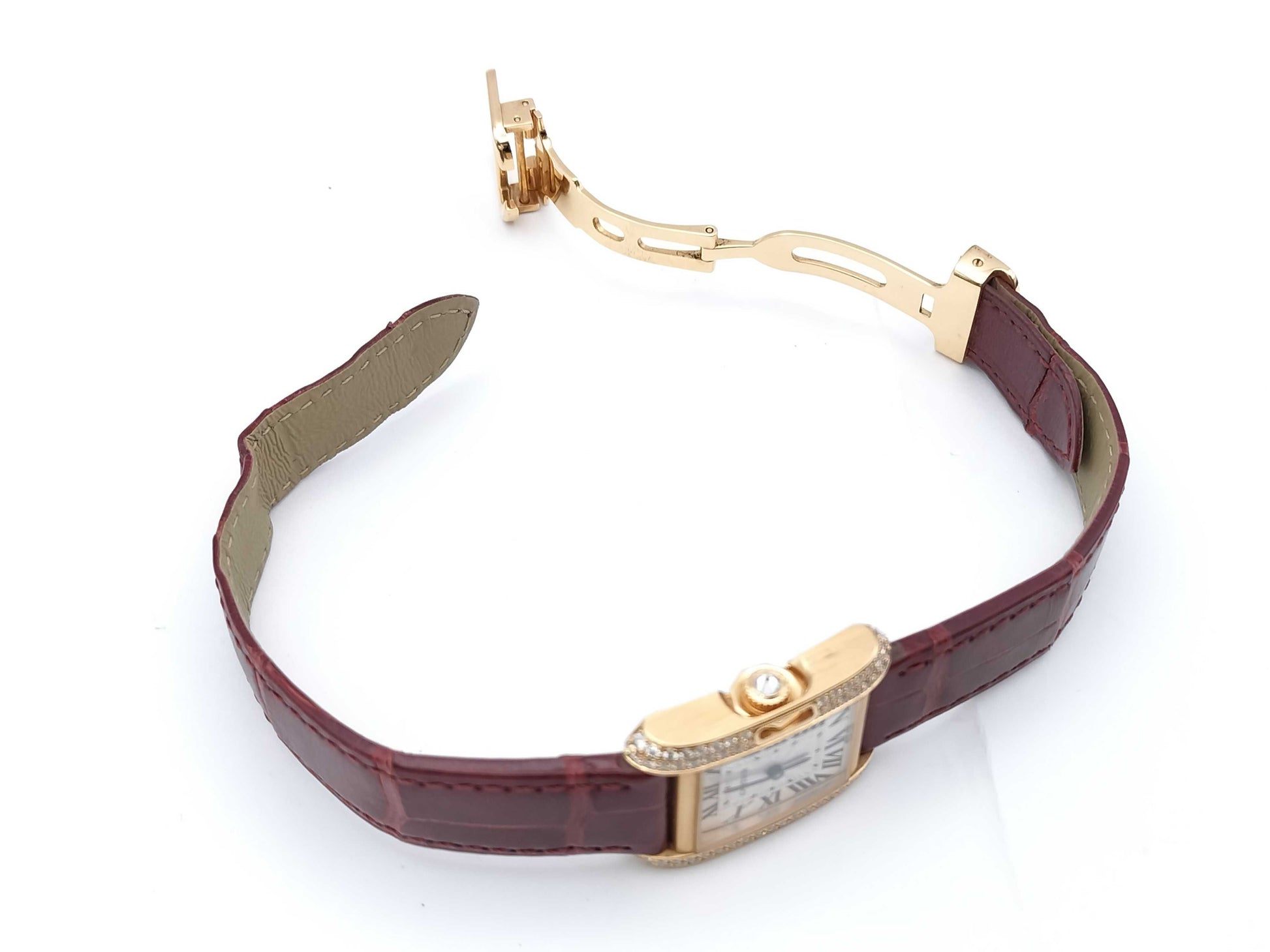 Cartier Tank Anglaise SM WT100013 358032461TX Quartz K18 Women's Watch