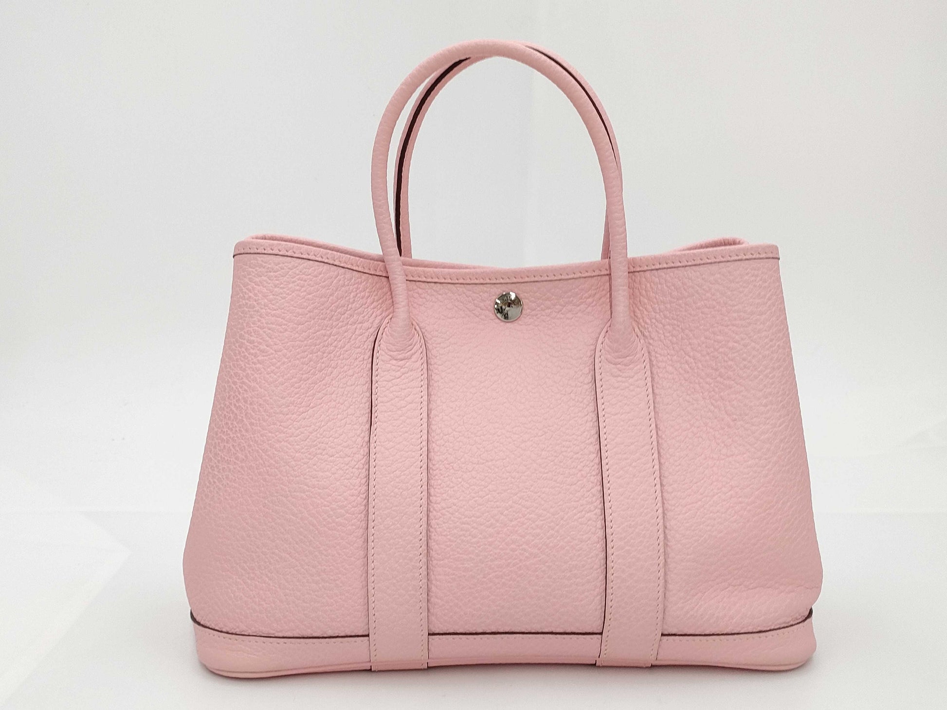 HERMES Garden Party 30 TPM T Stamp Pink Handbag