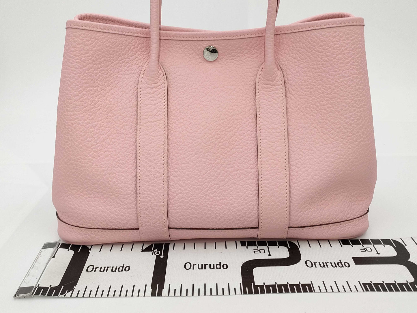 HERMES Garden Party 30 TPM T Stamp Pink Handbag