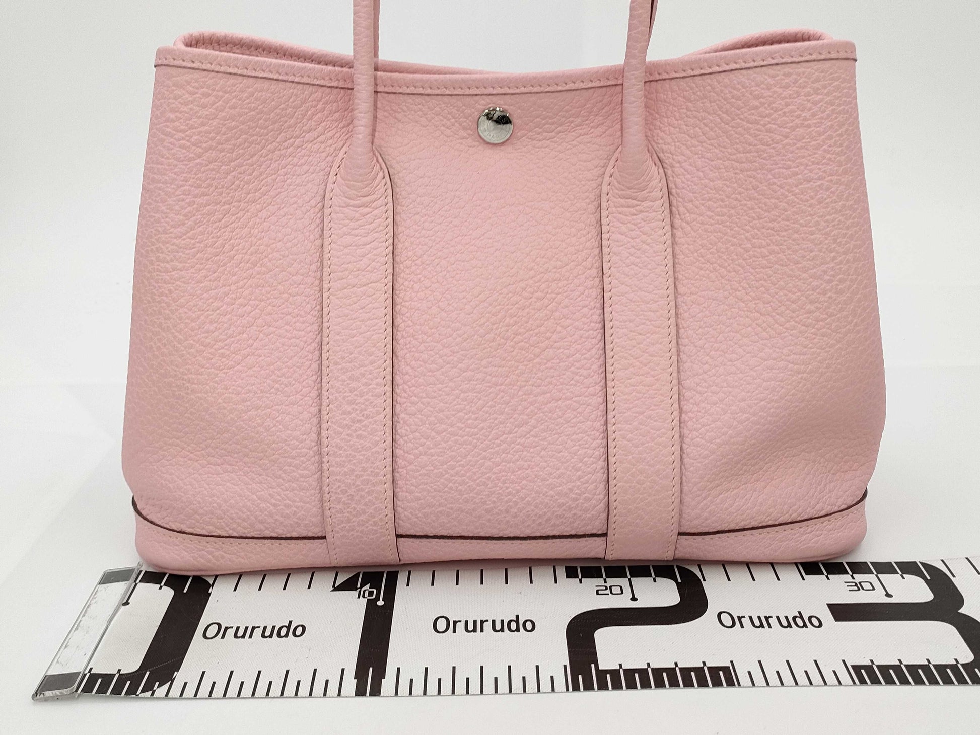 HERMES Garden Party 30 TPM T Stamp Pink Handbag