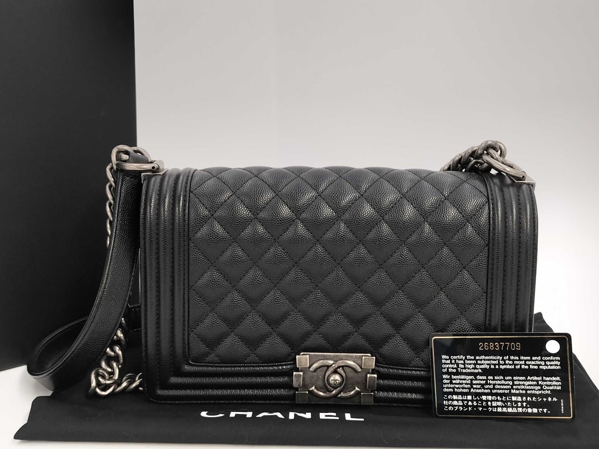 CHANEL Boy Chanel Caviar Shoulder Bag