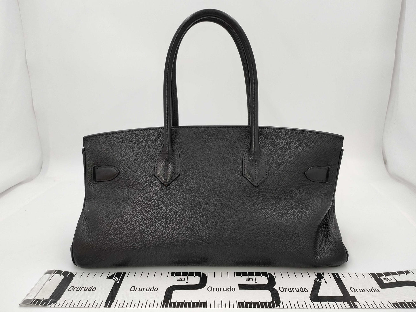 HERMES Shoulder Birkin Bag, Black, M Stamp, G Hardware, Taurillon Clemence Leather, Handbag