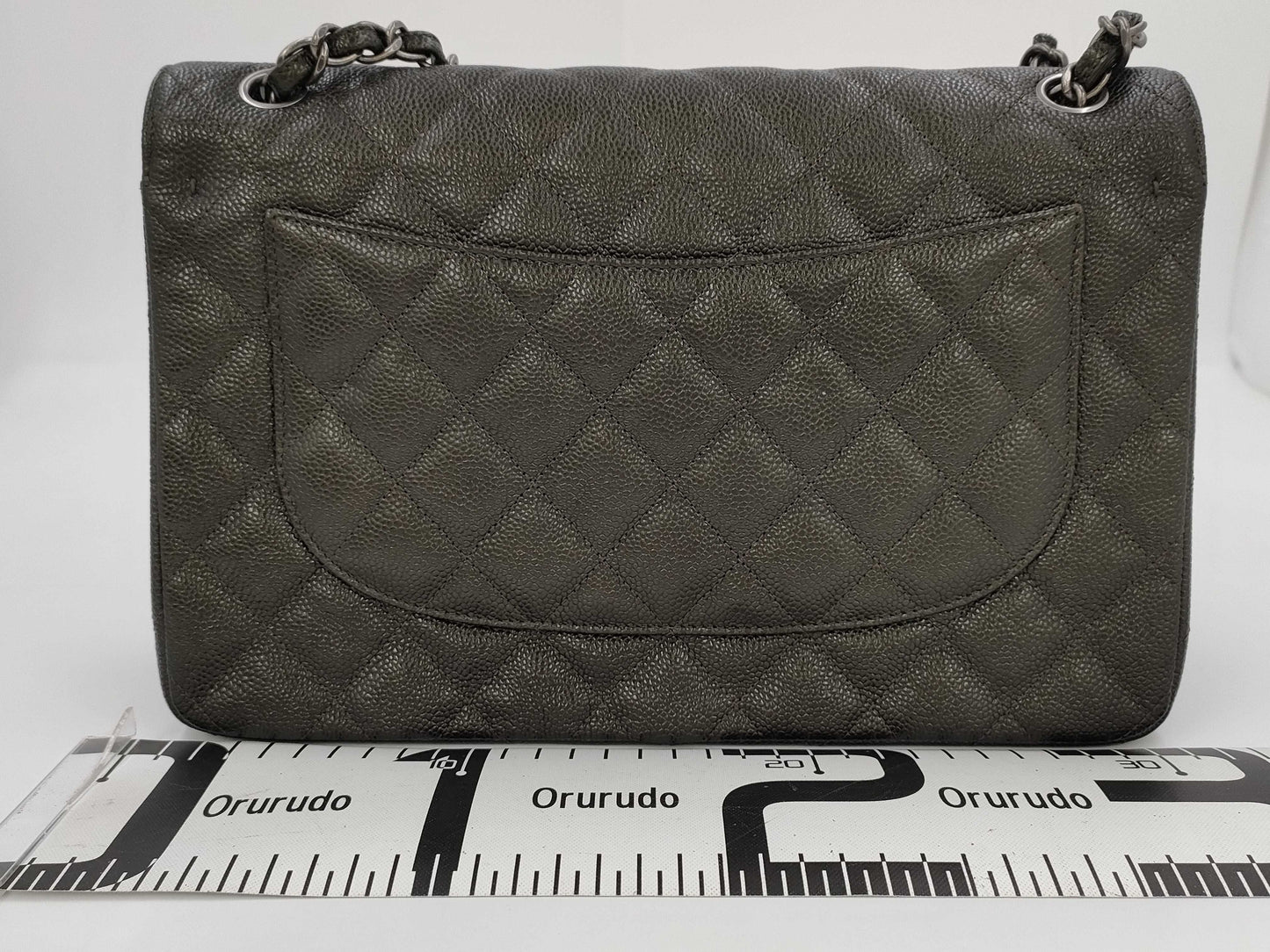 CHANEL Matelasse 30 Double Chain Shoulder Bag in Black Caviar Leather with Double Flap, A58600 24009324