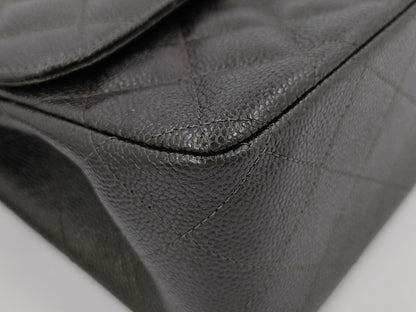 CHANEL Matelasse 30 Double Chain Shoulder Bag in Black Caviar Leather with Double Flap, A58600 24009324